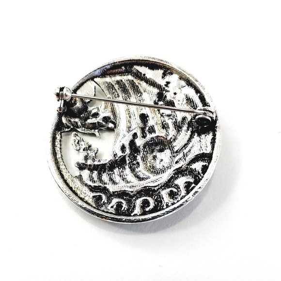 New Viking Celtic Dragon Longship Warrior Shield Pin Brooch - Picture 3 of 5